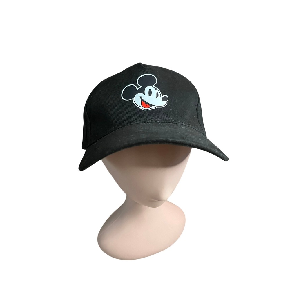 Disney Mickey Mouse Baseball Hat Black Cotton Adjustable Peace Sign Cap‎ NWT